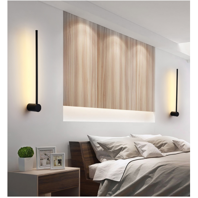 Nordic Modern Black Bedside Night Sconces Wall Lamp indoor for Bedroom Living Room Loft Home Interior LED Decorative Lamp